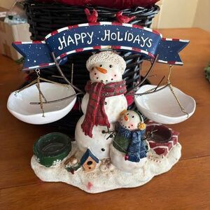 Yankee Candle Snowman Hanging Tart Warmer Christmas Winter Scented Tea lights